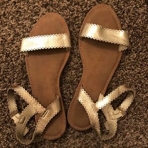 gold sandals